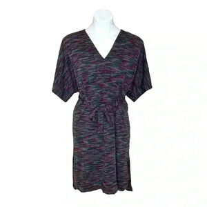 ASOS vneck short dolman sleeve knit tie waist midi dress size 2